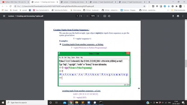 Python 40 #1 Tuple Intro, Types, Creation, Programs | 11th CBSE in Hindi| Computer Science 2021 смотреть онлайн