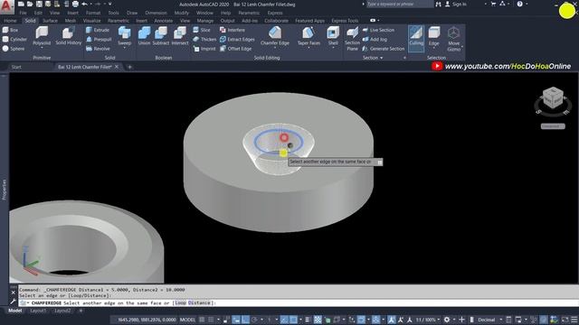 Tự Học Autocad 3D | Lệnh Chamfer và Fillet Trong Autocad 3D | Bài 12 смотреть онлайн