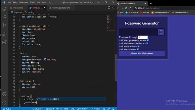 Build A Password Generator With HTML, CSS & Javascript смотреть онлайн