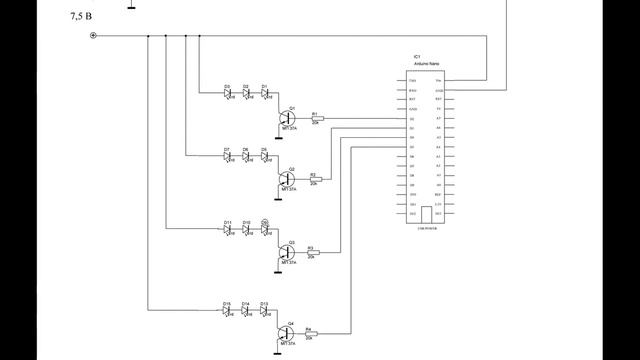 Простая гирлянда бегущие огни на Arduino nano смотреть онлайн