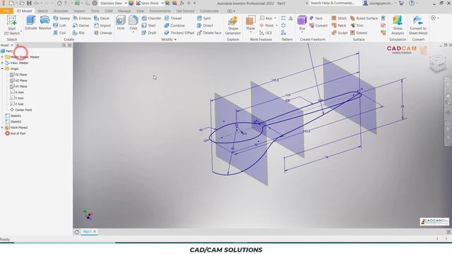Inventor 2022 Tutorial #236 | How to Spoon Design 3D Model Basic begginers смотреть онлайн