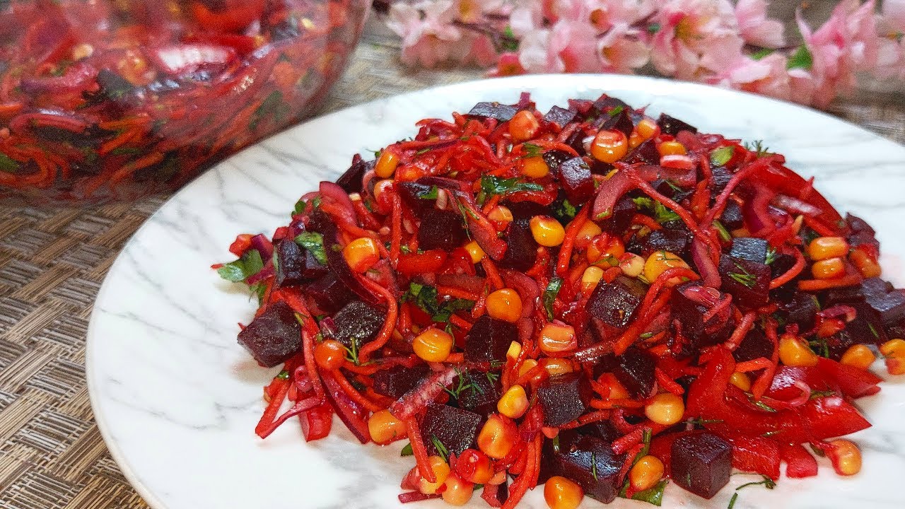 Беру Свёклу и готовлю Очень Вкусный Салат. Без майонеза!  Легкий и Полезный Салат из Свеклы.
