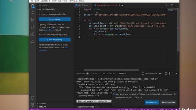Password Generator on Python смотреть онлайн