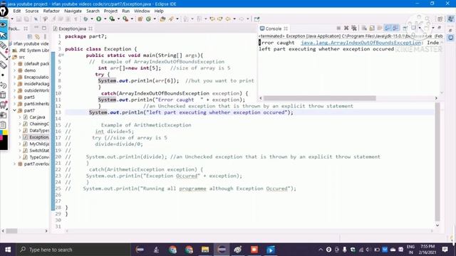 Exception Handling (try & catch ) block using java in Hindi language #stopcoding @StopCoding смотреть онлайн