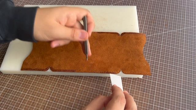 Making a Handmade Leather Simple Wallet - Simple Leather Wallet PDF Pattern - ASMR смотреть онлайн