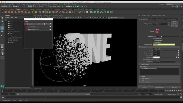 Maya 2017 - Exploding text with the MASH Explode node смотреть онлайн