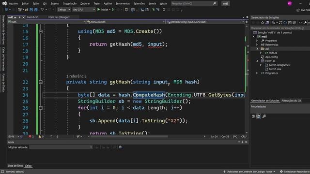 MD5 em c# tutorial смотреть онлайн