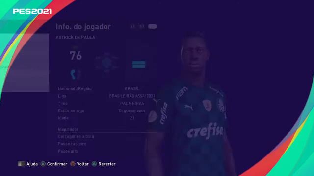FACE PATRICK DE PAULA PES 2021 atualizada copia base смотреть онлайн