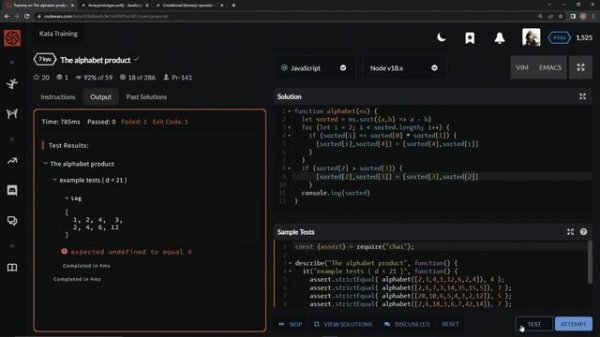 Codewars 7 kyu The Alphabet Product Javascript