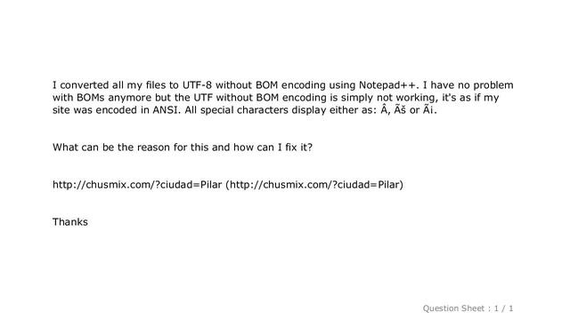 HTML : Bad UTF-8 without BOM encoding смотреть онлайн