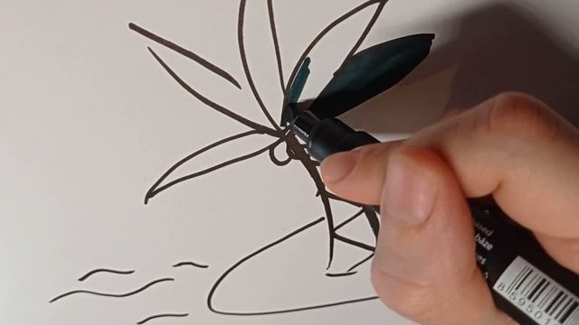 How to draw an island and a palm tree for children / Рисуем остров и пальму для детей смотреть онлайн