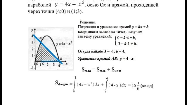 Вычисление площади фигур с помощью интеграла смотреть онлайн