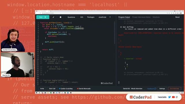Junior Dev Mock Interview on CoderPad смотреть онлайн