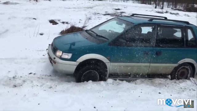 Первый выезд мицухи по снегу! Mitsubishi RVR мощь и сила))) чемпион!!! смотреть онлайн