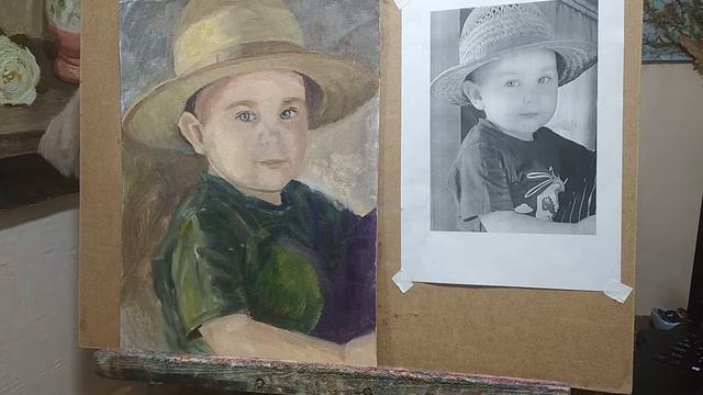 Пишу портрет сыночка. Как написать портрет по фотографии. смотреть онлайн