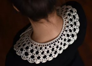 Вязание крючком. Простой ажурный воротничок для девочки, бохо стиль.