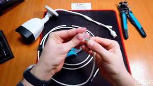 Обжим кабеля UTP витая пара RJ-45 - пример, кримпер Gross 17719