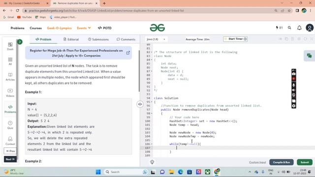 Remove duplicates from unsorted linked list in java | linked list | GeeksforGeeks | The Advent смотреть онлайн