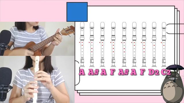 My Neighbor Totoro (Main Theme) Ukulele and FLUTE RECORDER COVER with letter notes. смотреть онлайн