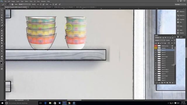 Interior Design Elevation Sketch Render Composite in Photoshop Part 3 смотреть онлайн