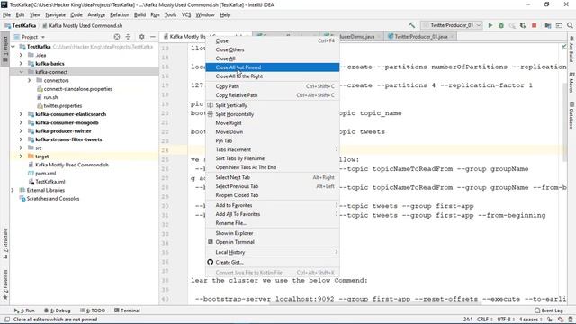 Kafka basics, Kafka Twitter Producer, Kafka streams filter, Kafka Elasticsearch, Kafka Mongodb(Demo смотреть онлайн