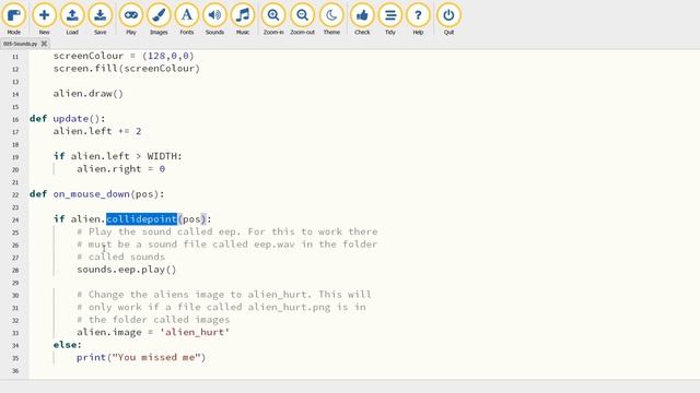 Techcamp.ie - Pygame Zero: Playing a sound смотреть онлайн