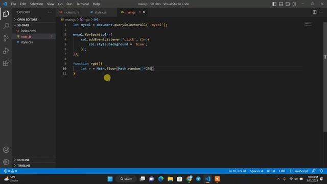 50-dars. Amaliyot! Javascriptda rgb() yasaymiz| rgb js | Alicoder | alicoder.uz смотреть онлайн