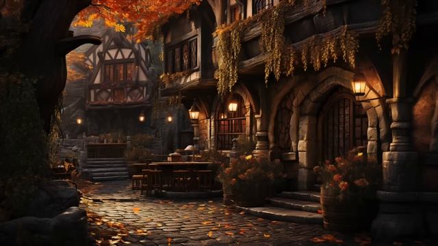 ? COZY MEDIEVAL TAVERN AMBIENCE: Autumn Village Retreat ? смотреть онлайн