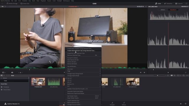 Синхронизация звука и камер в DaVinci Resolve 15 смотреть онлайн