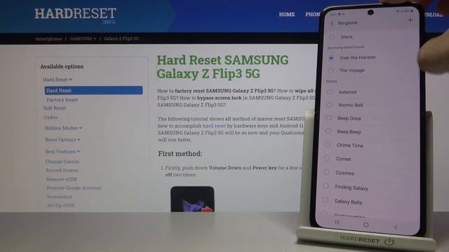 Как сменить оригинальный рингтон на телефоне SAMSUNG Galaxy Z Flip 3 5G? смотреть онлайн