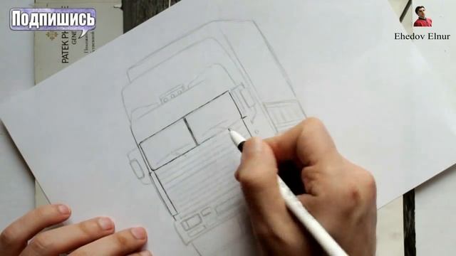 Как нарисовать Камаз из сериала Дальнобойщики(Ehedov Elnur)How to Draw a Truck смотреть онлайн