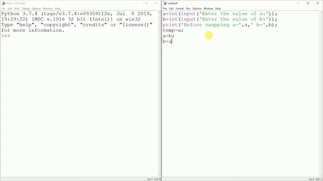 #3 Getting Start With Python Programs | Swapping of Two Variables in Python смотреть онлайн
