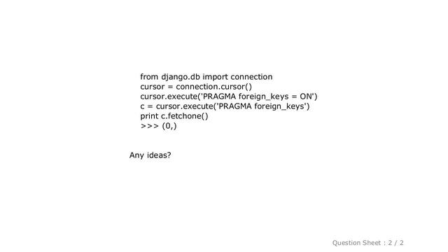 Django : Enable integrity checking with sqlite in django смотреть онлайн