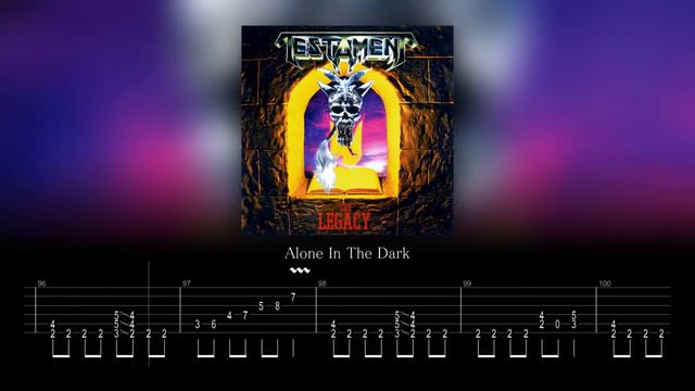 Testament - Alone In The Dark (Guitar Backing Track With Tabs)