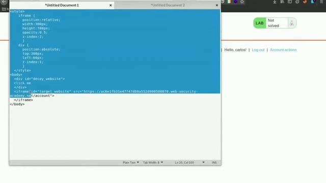 Clickjacking attack ( Basic clickjacking with CSRF token protection portswigger lab ) смотреть онлайн