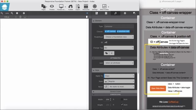 Create an off Canvas Navigation Menu With CoffeeCup’s Foundation Framer смотреть онлайн