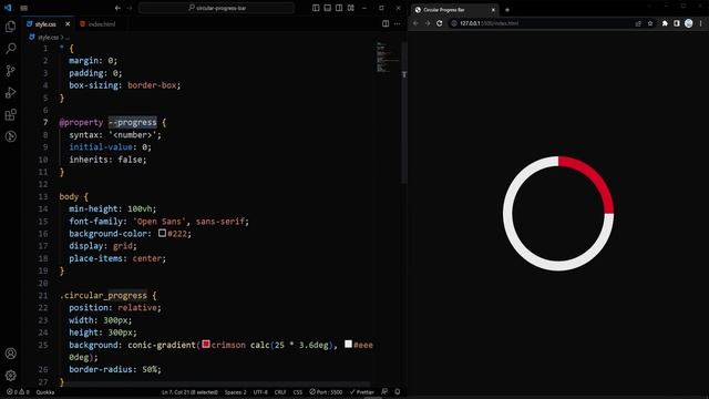 Circular Progress Bar | HTML & CSS - No Javascript смотреть онлайн