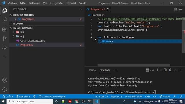 NET 6.0 |Nuevo Proyecto de Consola C# 10 GLOBAL USINg #dotnet #net6 смотреть онлайн