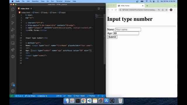 Input type number in HTML form смотреть онлайн