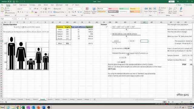 What is Standard Deviation? How To Use It In Excel? STDEV Formula, Mean etc in Excel (Hindi) смотреть онлайн