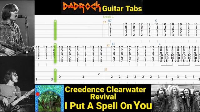 I Put A Spell On You - Creedence Clearwater Revival - Guitar + Bass TABS Lesson смотреть онлайн