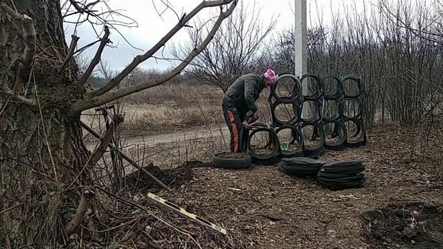 как правильно сделать забор из шин смотреть онлайн