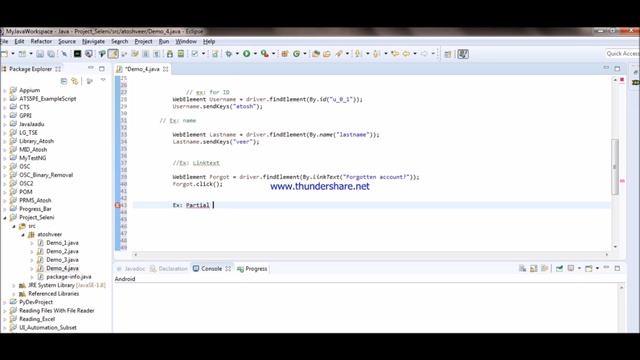 Selenium findElement command | linkText & partial linkText смотреть онлайн