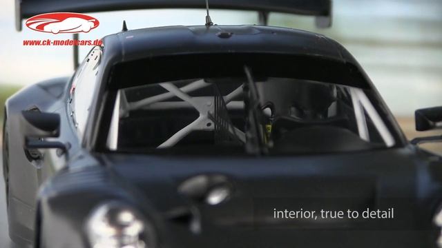 Ck-modelcars-video: Porsche 911 GT3 R Plain Body Version Schwarz Ixo