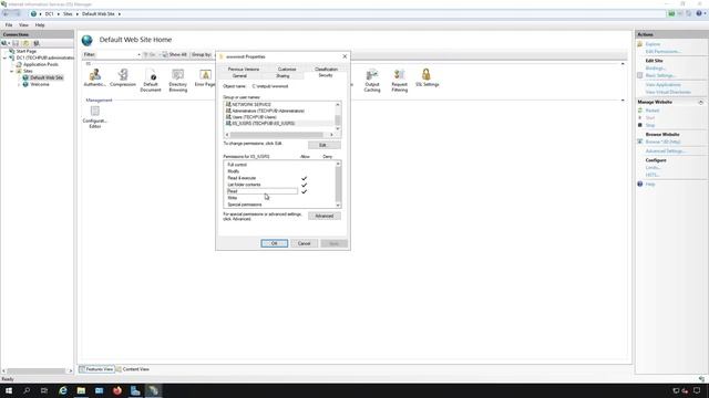 How to edit permissions to an IIS website in Windows Server 2019 смотреть онлайн
