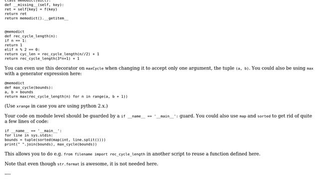 Code Review: 3n + 1 programming challenge in Python (3 Solutions!!) смотреть онлайн