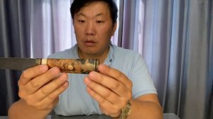 Распаковка авторского ножа Леонид Архангельский пареньский нож Дамаск по земляной нож Лучший мастер