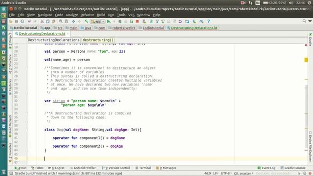 Android Kotlin Tutorial #144 - Destructuring Declarations смотреть онлайн