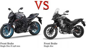Yamaha MT 03 vs Honda CB 400 X Test specification comparison