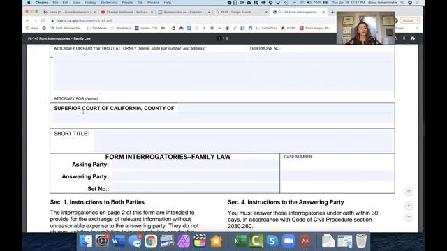 Form-Interrogatories - FL-145, Diana Romanovska, Best Divorce Attorney 2021, San Francisco, CA смотреть онлайн